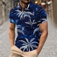 thumbnail image 3 of Mens Manga Corta Botón Abajo Camisas con Bolsillo Pulover Botón de Impresión de la Camisa de Solapa de Poliéster Cuello de Vuelta, Blusa Casual para Hombres, 3 of 5
