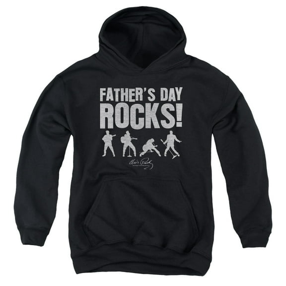 Elvis Presley Fathers Day Rocks Youth Pullover Hoodie Sweatshirt Black