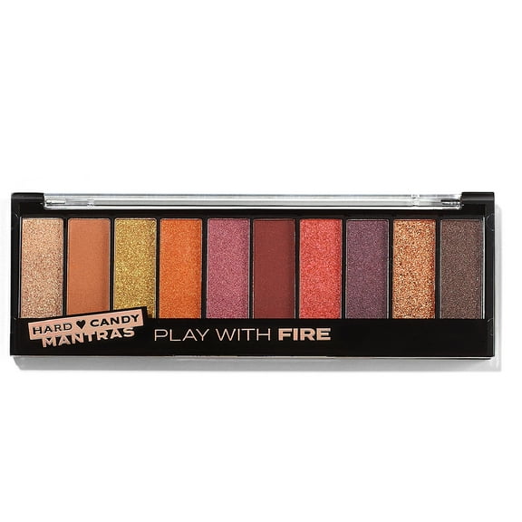 Hard Candy, Top Ten Eyeshadow Palette, 10 Long-Lasting Shades, Warm Nudes, Play With Fire, 0.4 oz