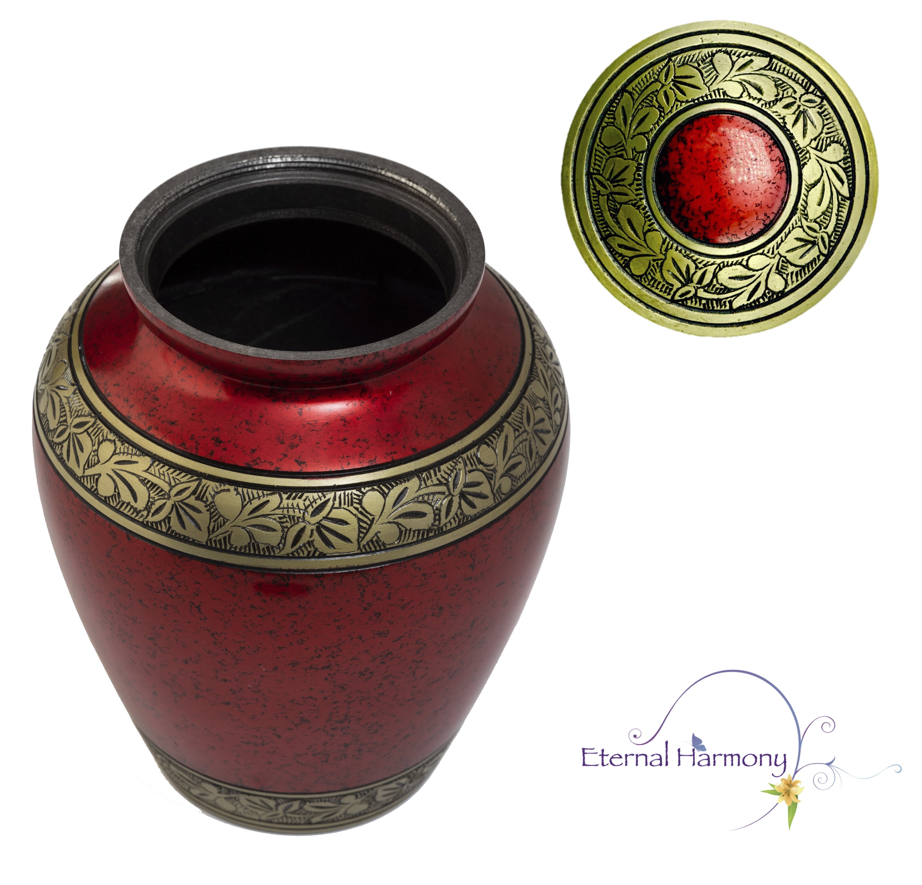 Eternal Harmony Cremation Urn for Human Ashes | Funeral Urn Carefully Handcrafted with Elegant Finishes to Honor and Remember Your Loved One | Adult Urn Large Size with Beautiful Velvet Bag
