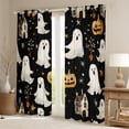thumbnail image 2 of Manfei Spooky Halloween Curtains and Drapes,Lovely Ghost Black Out Curtains,Rustic Pumpkin Lantern Curtains Pack of 2 (52x63 Each) For Girl Boy,Microfiber Bedroom Decor, 2 of 6