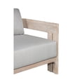 thumbnail image 5 of Pemberly Row Teak Wood Sofa Natural Look - Light Grey Fabric, 5 of 5