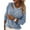 Sky Blue, variant on Babysbule Sweaters for Women Women's Casual Hollow Out Solid Color Line V-Neck Long Sleeve Sweater Tops Blouse