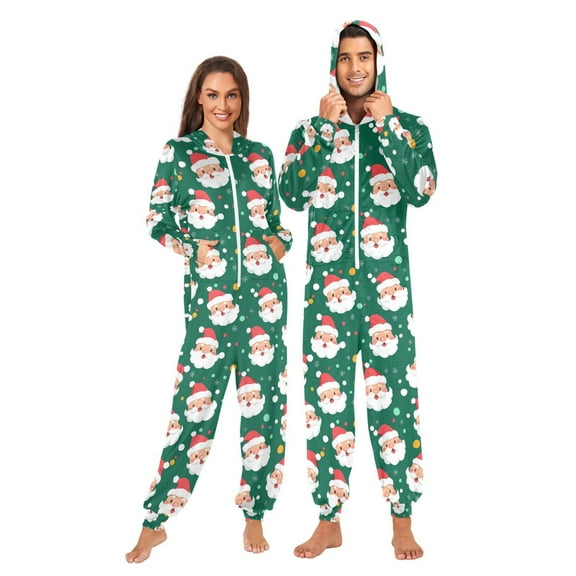 joogoo Santa Claus Christmas Unisex Adults Onesies Pajamas Jumpsuits L