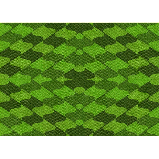 Ahgly Company Machine Washable Indoor Rectangle Transitional Deep Emerald Green Area Rugs, 5' x 8'