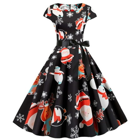 

1960s Vintage Dress for Women Swing Dresses Cap Sleeve Dress Cocktail Evening Gown Party Dress