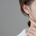 thumbnail image 3 of Solid 925 Sterling Silver Cuff Earrings Chain Cartilage Wraps for Women Teens Minimalist Cuff Earrings No Piercing, 3 of 11