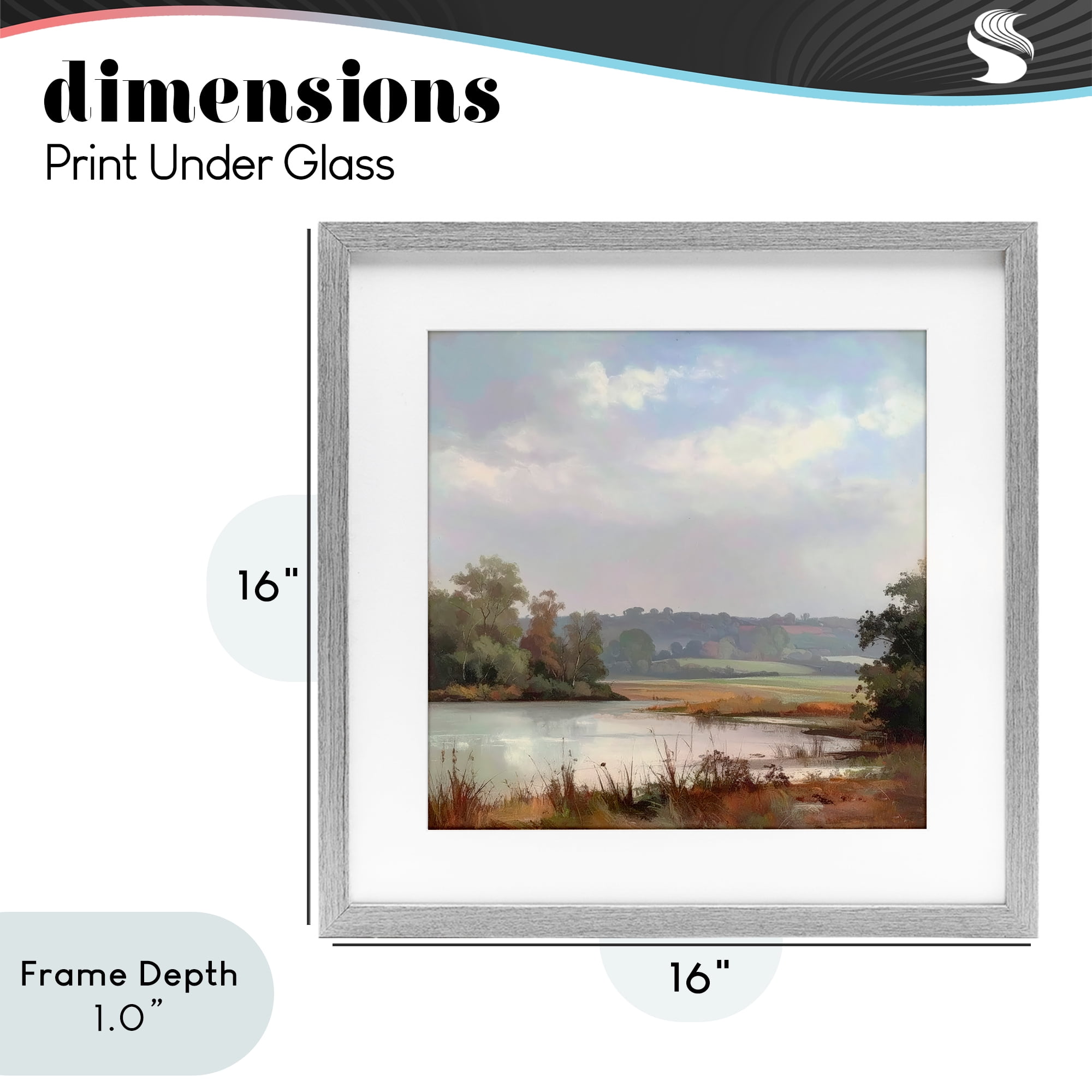 Stupell Industries Riverside Grove Scenery Gray Framed Print Under Glass, design by Alonza Saunders