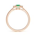 thumbnail image 2 of ANGARA Natural Classic Square Emerald and Diamond Three Stone Ring in 14K Rose Gold for Women (Size-3.5mm) | May Birthstone, Birthday, Anniversary, Jewelry Gift for Women | Natural Emerald Ring, 2 of 8