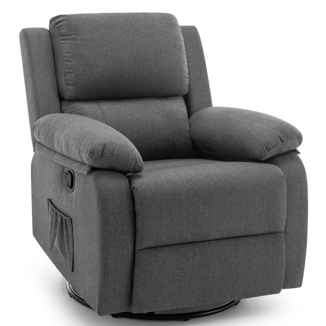Korser Fauteuil Inclinable Pivotant à Bascule Petit pour Petits Espaces pour Salon, Gris