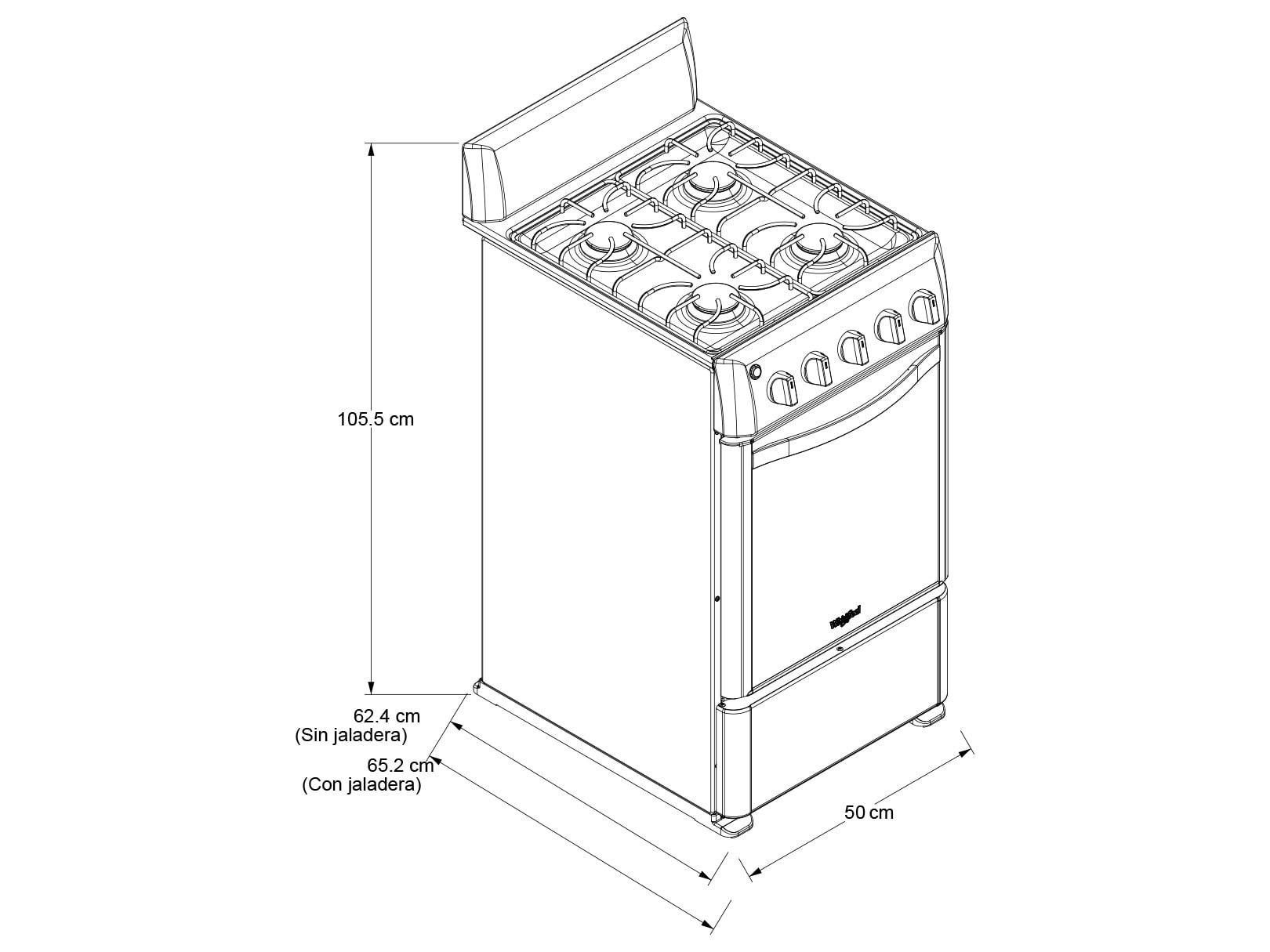 Whirlpool  20-inch Gas Range Xpert Flamma, Stainless Steel