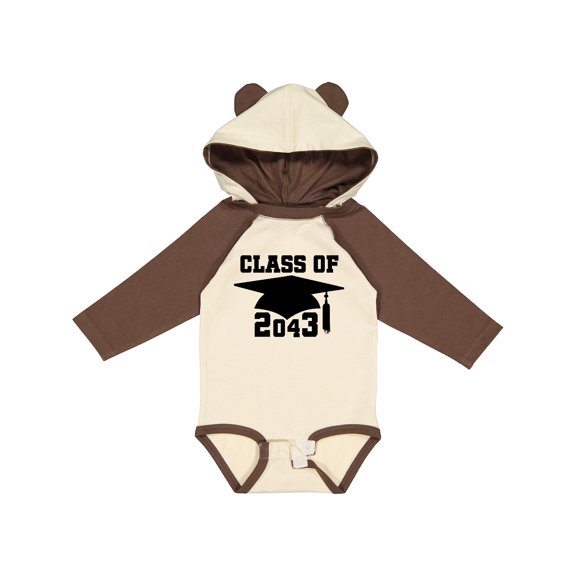 Inktastic Class of 2043 Graduation Boys or Girls Long Sleeve Baby Bodysuit
