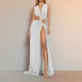 thumbnail image 2 of Vestido Largo de Verano Elegante Sexy Hombro Color Sólido Falda Maxi, Moda Vestido sin Mangas para la Primavera Y el Verano Casual Y Vestido de Noche, 2 of 8