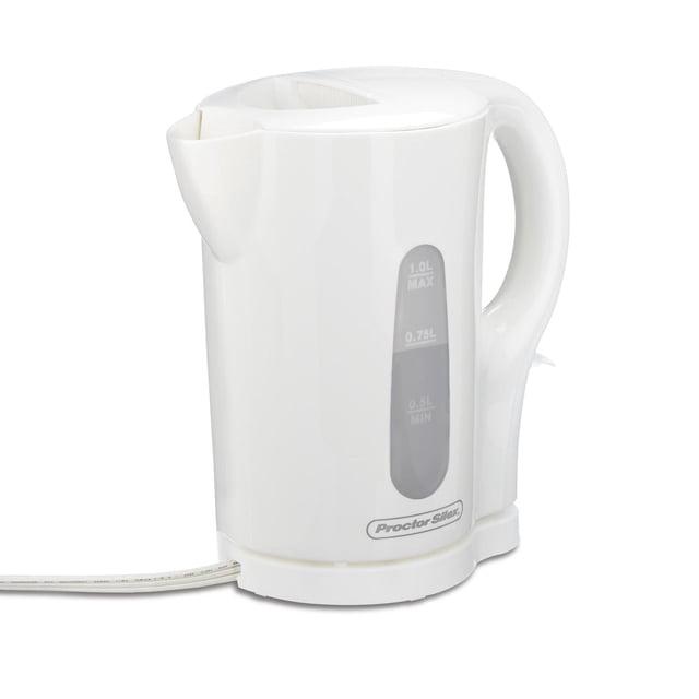 Proctor Silex Cordless Electric Kettle, 1 L, White, 41005PS