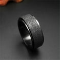 thumbnail image 2 of PAURO Women's Men's Stainless Steel 8mm Black Plated Sandblast Finish Lucky Rotatable Worry Ring Band Size 11, 2 of 5