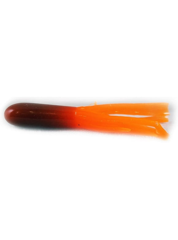 Creme 1.5" Mini Tail Tube Lures, Orange & Brown, 10 Count