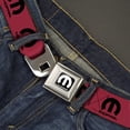 thumbnail image 2 of Mopar Belt, Seatbelt Buckle Belt, Mopar Logo Repeat Fuchsia Black, 24 to 38 Inches, 2 of 7