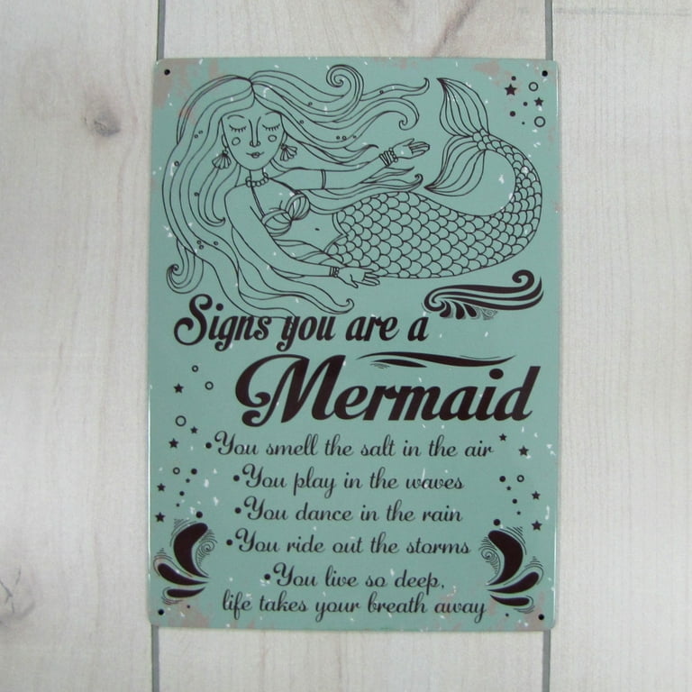 Metal You Are Mermaid 8x12 Nautical Sign Beach House Ocean Home Wall Door Decor Metal You Are Mermaid 8x12 Nautical Sign Beach House Ocean Home Wall Door Decor