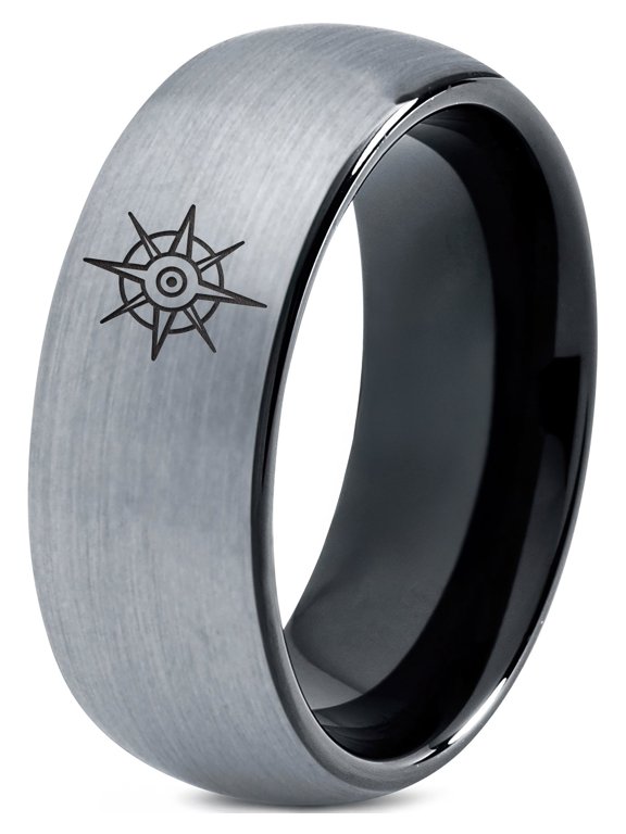 Engagement Ring Grey Band Lettering Gamer Tungsten Matching Rings Midi Nerdy Gifts Mom Men