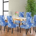 thumbnail image 6 of Summer Chair Slipcover Set of 4 Topical Palm Leaves on Pattern for Fabric Summer Stretch Removable Washable Slipcovers for Home or Party, 6 of 6