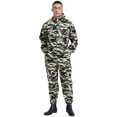 thumbnail image 4 of Mufeng Men's Long Sleeve Drawstring Hooded Coverall Front Half Zipper Dustproof Jumpsuit Workwear Camouflage 3XL/185, 4 of 7