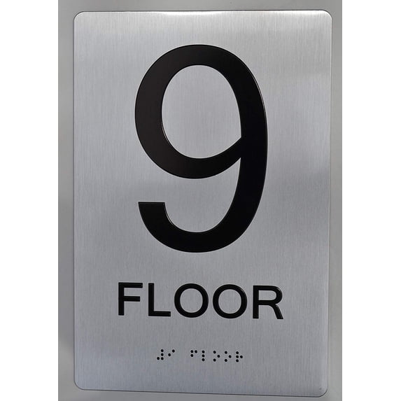 9th Floor SIGN -(Aluminium, Brush Silver,size 6x9) The sensation line