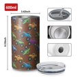 thumbnail image 4 of 20oz Coffee Tumblers Brown Colorful Monster Cartoon Trucks Pattern Stainless Steel Vacuum Insulated Travel Tumbler Coffee Cups Mug with Lid and Straw with Cleaning Brush for Cold & Hot Drinks, 4 of 5