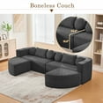 thumbnail image 5 of Boneless Couch Modular Sectional Sofa 114.9" Free-combined Sofa Couch Sofa Bed Compression Sofa with Deep Seating and Curved Design for Living Room, Black, 5 of 27