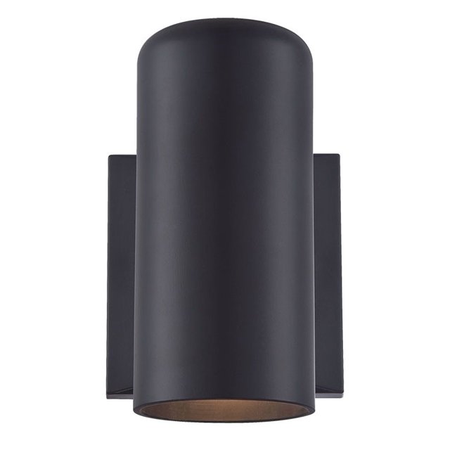 HomeRoots 1-Light Matte Black Cylinder Wall Sconce Outdoor Downlight