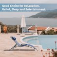 thumbnail image 6 of Outdoor Chaise Lounge Set of 2, Patio Recliner Chairs with Adjustable Backrest and Removable Pillow for Beach Pool Sunbathing Lawn (Blue), 6 of 6