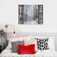 thumbnail image 4 of Nawypu  Canvas Print Wall Art Window View Rustic Winter Snow Forest Tree Path Wilderness Nature Photography Realism Scenic Landscape Colorful Multicolor for Living Room, Bedroom, Office, 4 of 4
