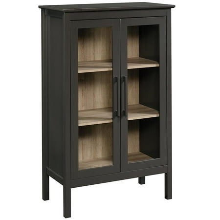 Sauder Anda Norr Curio Cabinet in Slate Gray and Sky