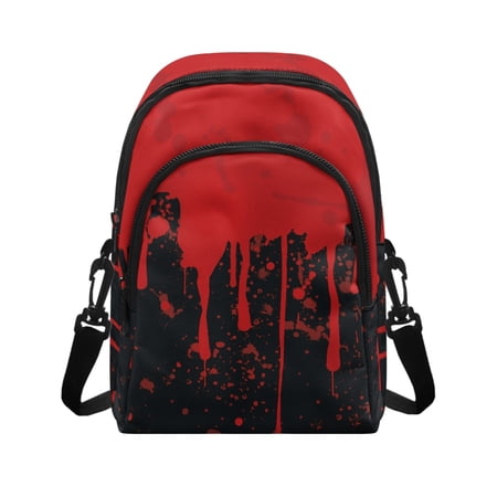 CHAQLIN Black and Red Graffiti Design Crossbody Bag for Women Card Slots Sling Bag with Compact for Fall & Winter Outfit Daily Use