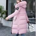 thumbnail image 6 of Viikei Winter Jackets Women Cotton Jacket for Women Women Plus Size Jackets and Coats Winter Warm Fashion Long Solid Slim Fur-Collar Zipper Thicker Cotton Hoodie Jacket, 6 of 8