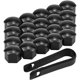 thumbnail image 3 of 1 juego de cubierta de protección de tornillo cubierta de decoración de tornillo para coche de bicicleta 40 piezas de puntos de enchufe hexagonales + 2 piezas de clips (negro), 3 of 4