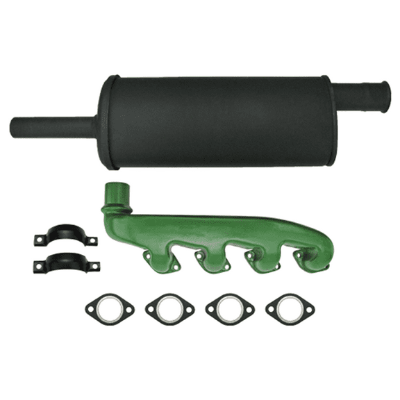 T20249 Manifold/ AL27389 Muffler Kit For John Deere Tractors T19978, T20006 