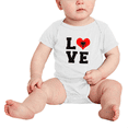 thumbnail image 2 of Love Albania Flag Heart Cute Baby Rompers Baby Clothes (White, 18-24 Months), 2 of 5