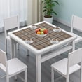 thumbnail image 3 of Brown Beige Plaid Checkered Pattern Square Fitted Tablecloth with Elastic Edge,Square Table Cover,Washable Elastic Table Cover for Home Kitchen Party Decor 34"x34", 3 of 6