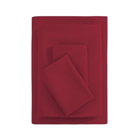 mainstays basic value microfiber bed sheet set, red sedona, full, 4 piece
