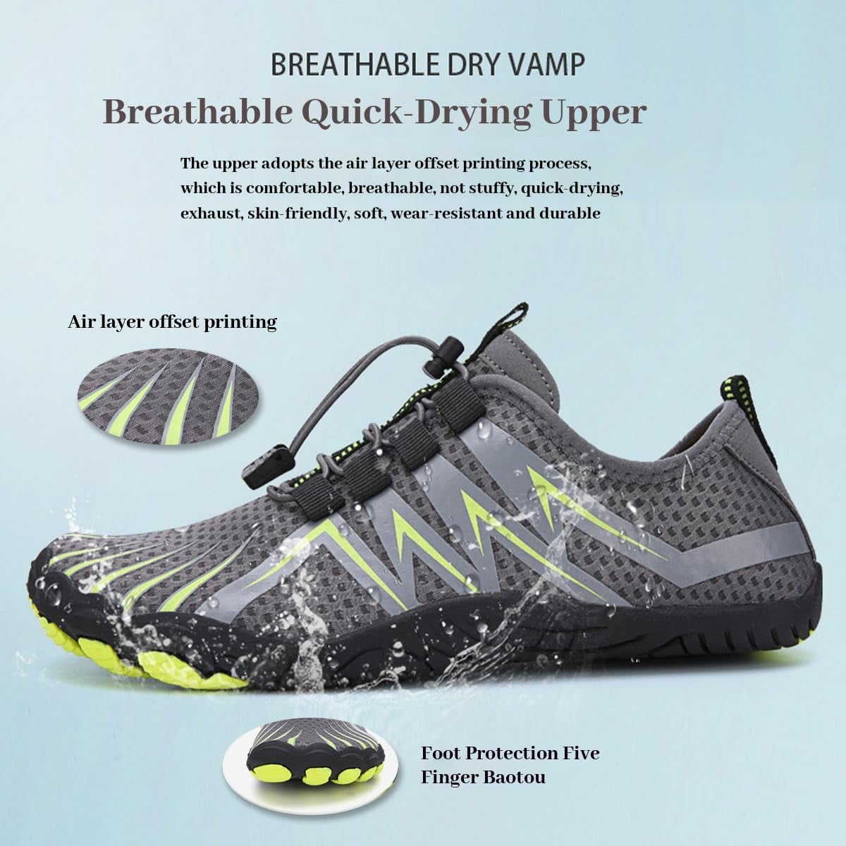 Grounded Footwear for Women Men- Grounded Barefoot Shoes for Women Men Waterproof, Non-Slip Hiking Footwear with Wide Toe Box,for Hiking, Outdoor, Water Activities