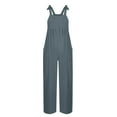 thumbnail image 7 of ZHUGeLI Fashion Women Casual Cold Shoulder Jumpsuit Solid Suspender Jumpsuits Wide Pocket Leg Pant Up to 50% off Clearance, 7 of 7