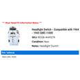 thumbnail image 2 of Headlight Switch - Compatible with 1964 - 1965 GMC I1000, 2 of 2