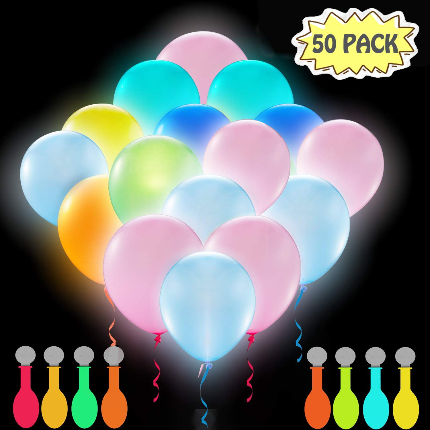 11 Glow in the Dark Star Balloons Glow in the Dark Confetti Balloons Cosmic Birthday Party