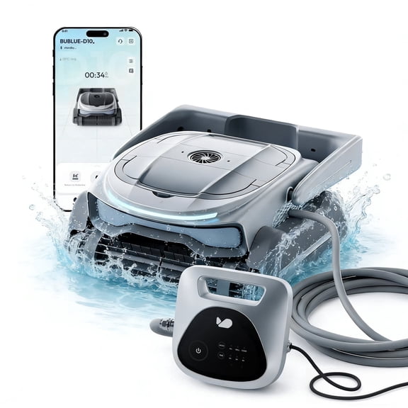 Bubot 800P Smart Robotic Pool Cleaner, AI Navigation with Triple-Motor Super Suction, App Control, 50 ft Power Cord, Suitable for All Pool Types, 2-Year Warranty