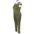 thumbnail image 3 of Guieoi Women Pants Women's Pants Women's Plus Size Mesh Sexy Stitching Fashion Short-Sleeved Round Neck Jumpsuit, 3 of 4