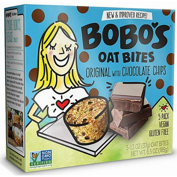 BoBo's Oat Bars Oat Bites Original with Chocolate Chips 5 Bites Pack of 3
