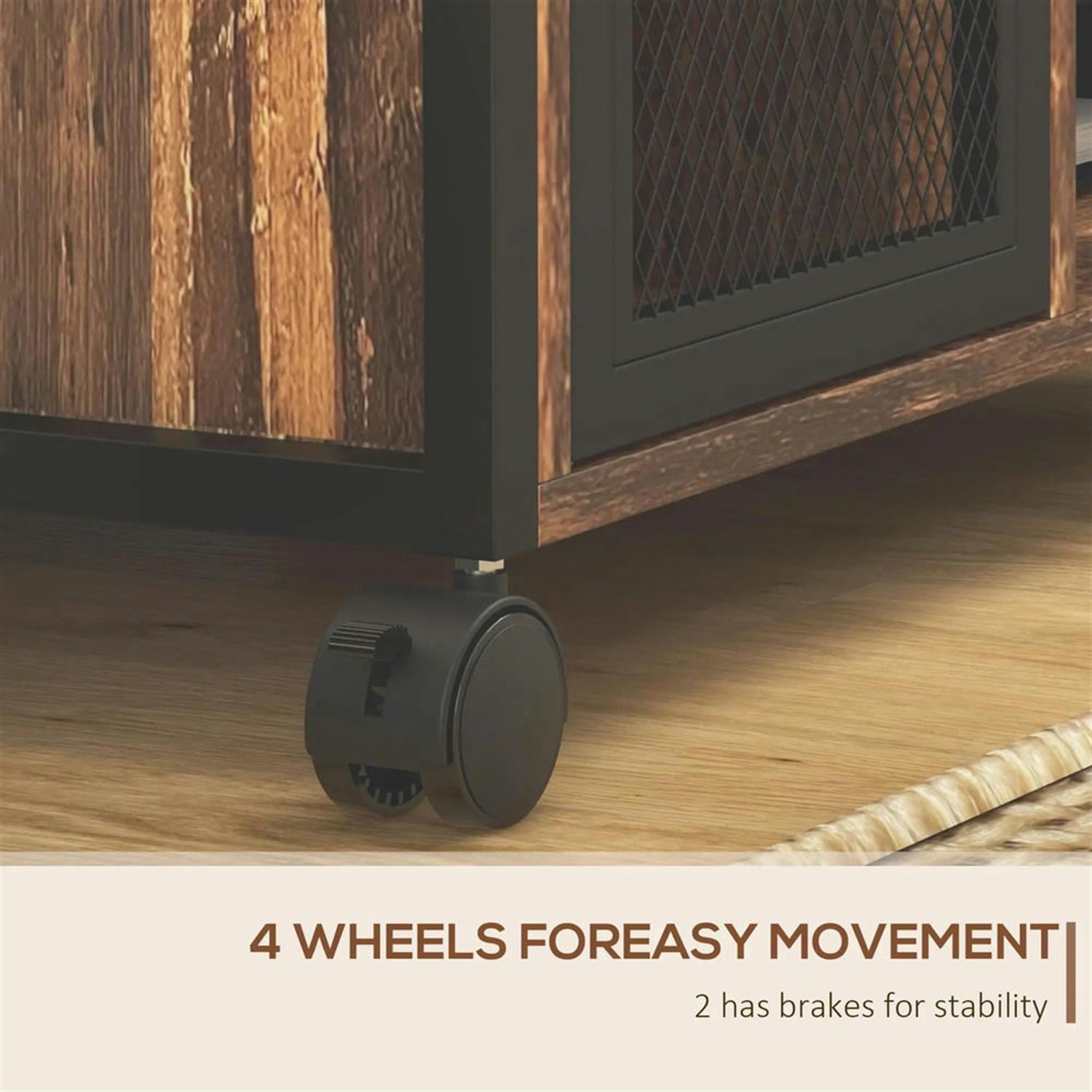 Demi Bonn Rolling Filing Cabinet with Castors, Socket and USB Charging Ports, Industrial File Cabinet for Home Office, Desk Printer Stand, Brown