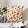 thumbnail image 6 of Fotbe Cartoon Popcorn Pattern Velvet Decorative Throw Pillow Covers with Elegant Piping, Soft Plush Cushion Cover for Sofa, Bed, Car, Office-20"x20", 6 of 8