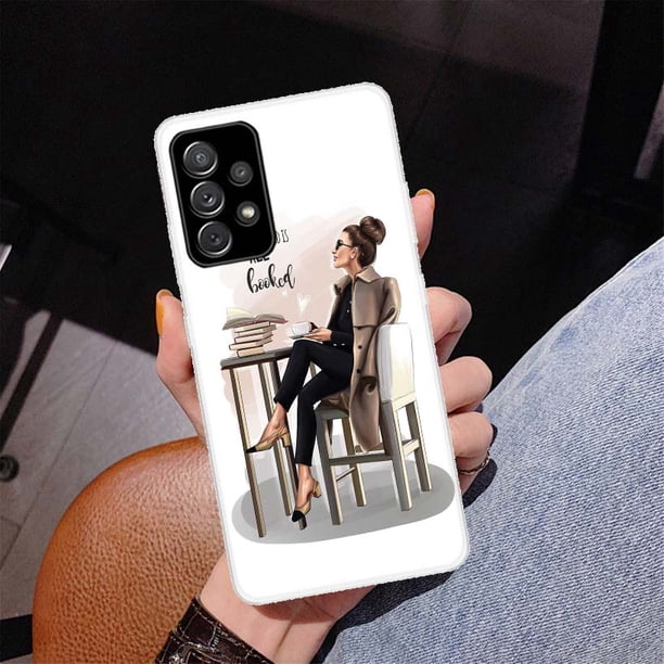 Funda de teléfono de princesa para mujer, cubierta de café para Samsung Galaxy A53, A52, A73, A72, A12, 5G, A13, A22, A23, A32, A33, A02S, A03S, A42, A43, A50 qiuyongming unisex