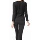 thumbnail image 4 of Conjuntos de ropa interior térmica para mujer, capa base térmica ligera, conjunto de 2 piezas, superior e inferior, negro, 4 of 8